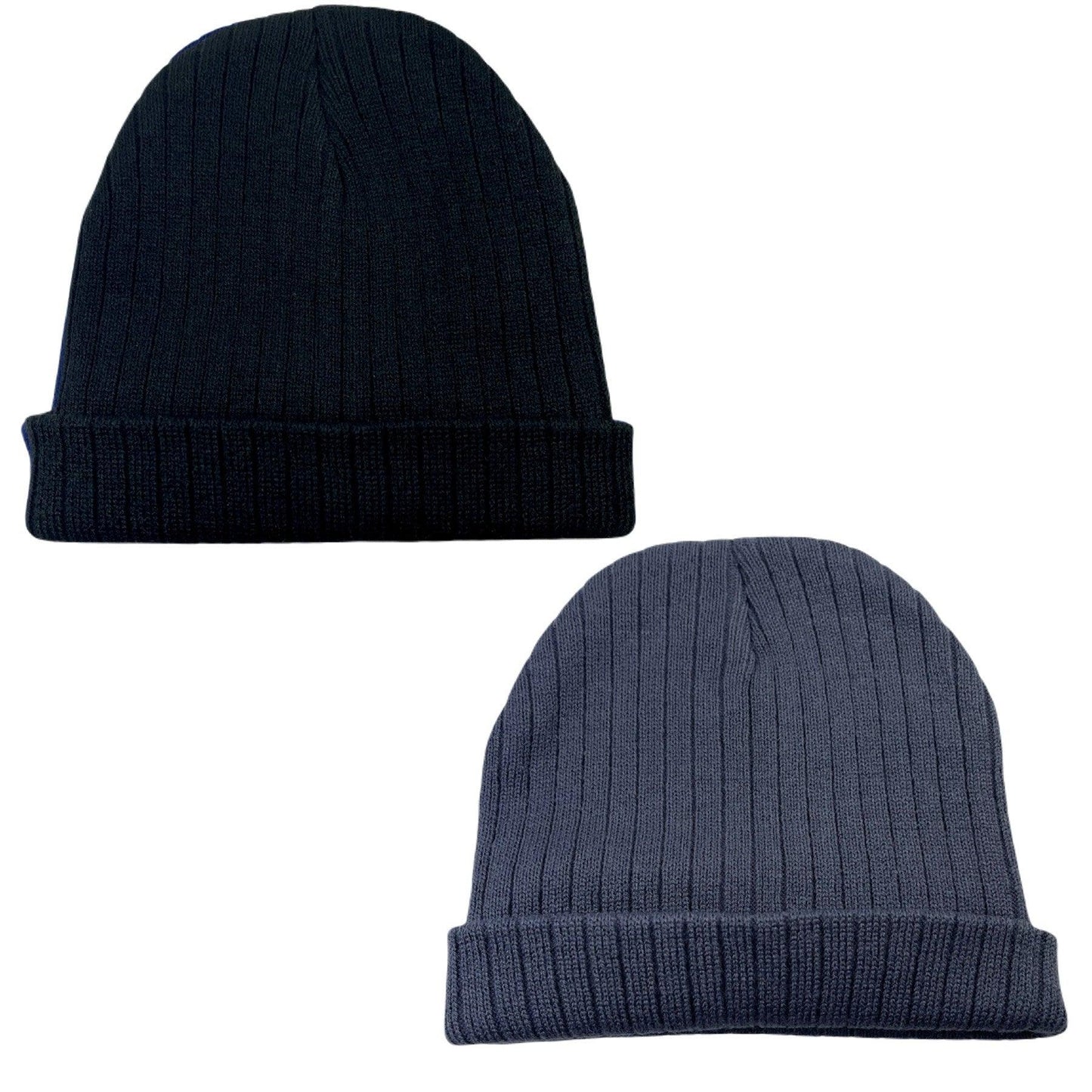 Kids stripe pattern beanie hats Pack of 2