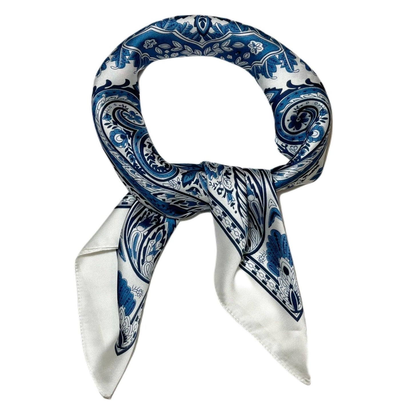 Printed square satin silk scarf 70 x 70 cm