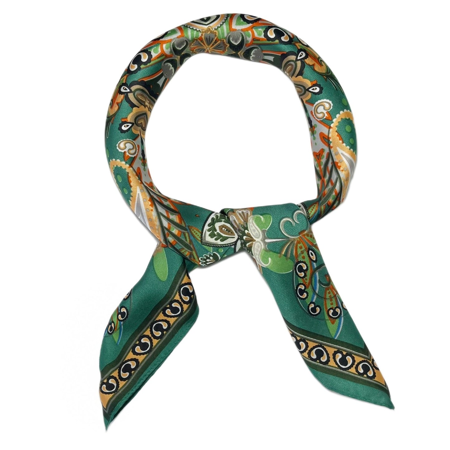 Printed square satin silk scarf 70 x 70 cm