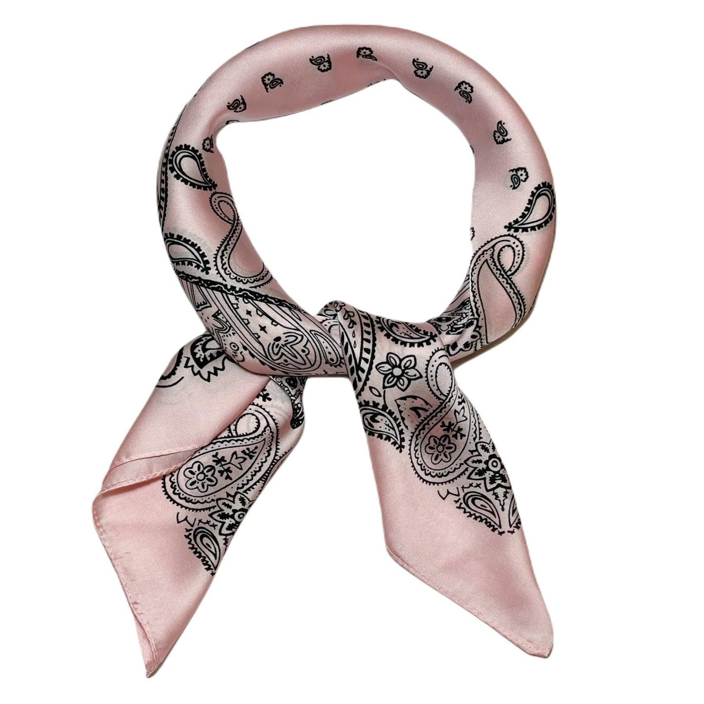 Printed square satin silk scarf 70 x 70 cm