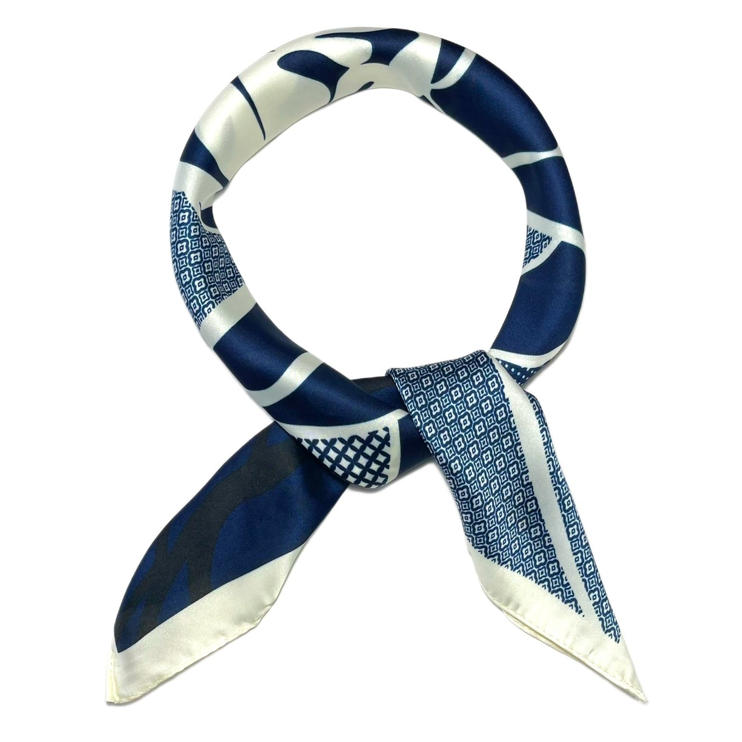 Printed square satin silk scarf 70 x 70 cm