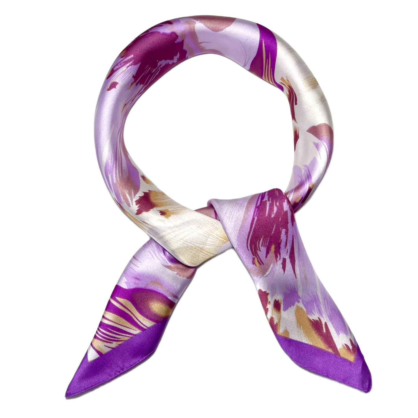 Printed square satin silk scarf 70 x 70 cm