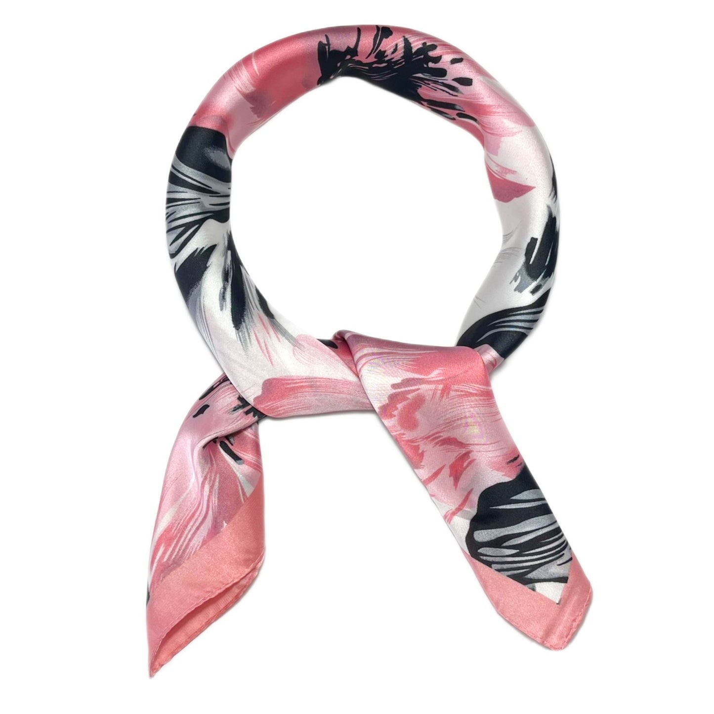 Printed square satin silk scarf 70 x 70 cm