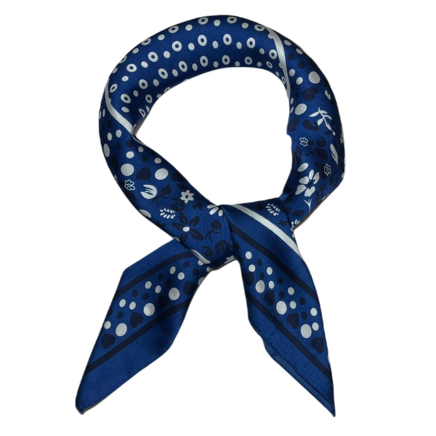 Printed square satin silk scarf 70 x 70 cm