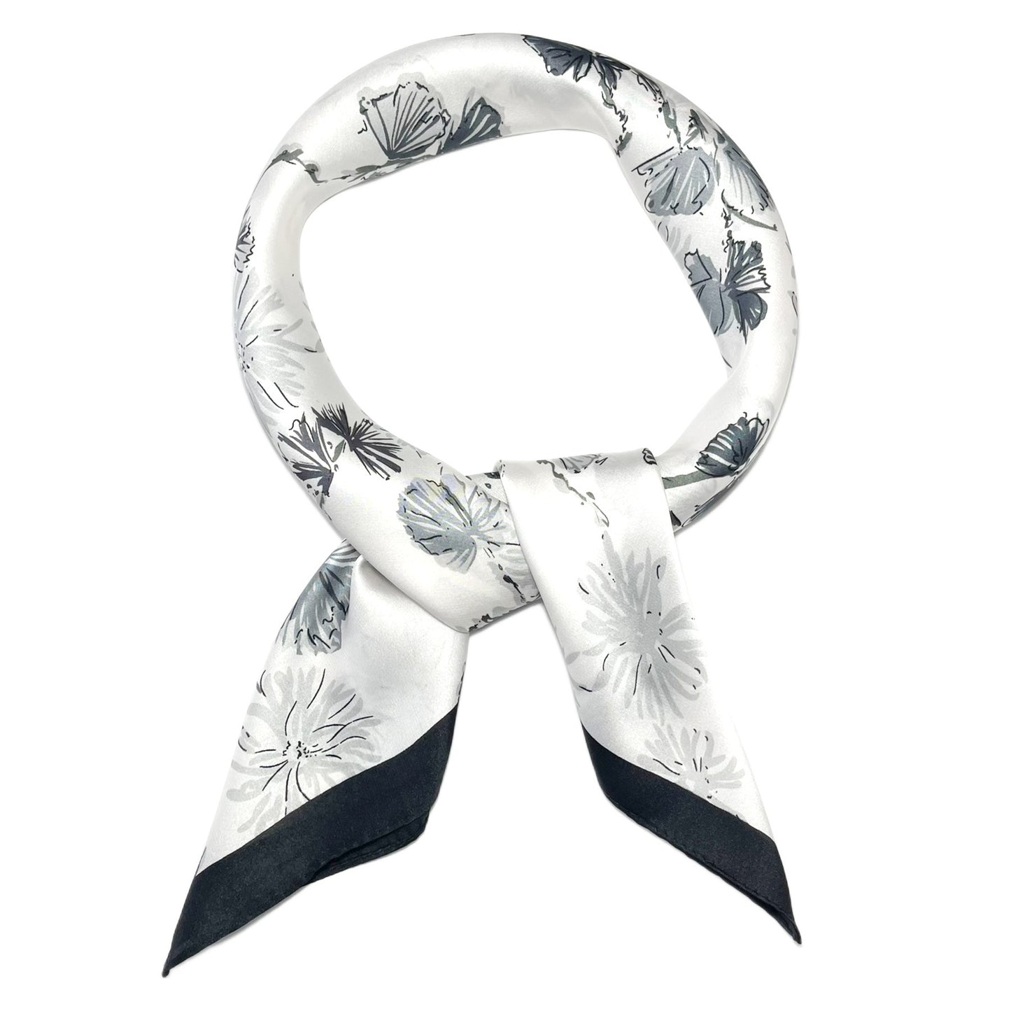 Printed square satin silk scarf 70 x 70 cm