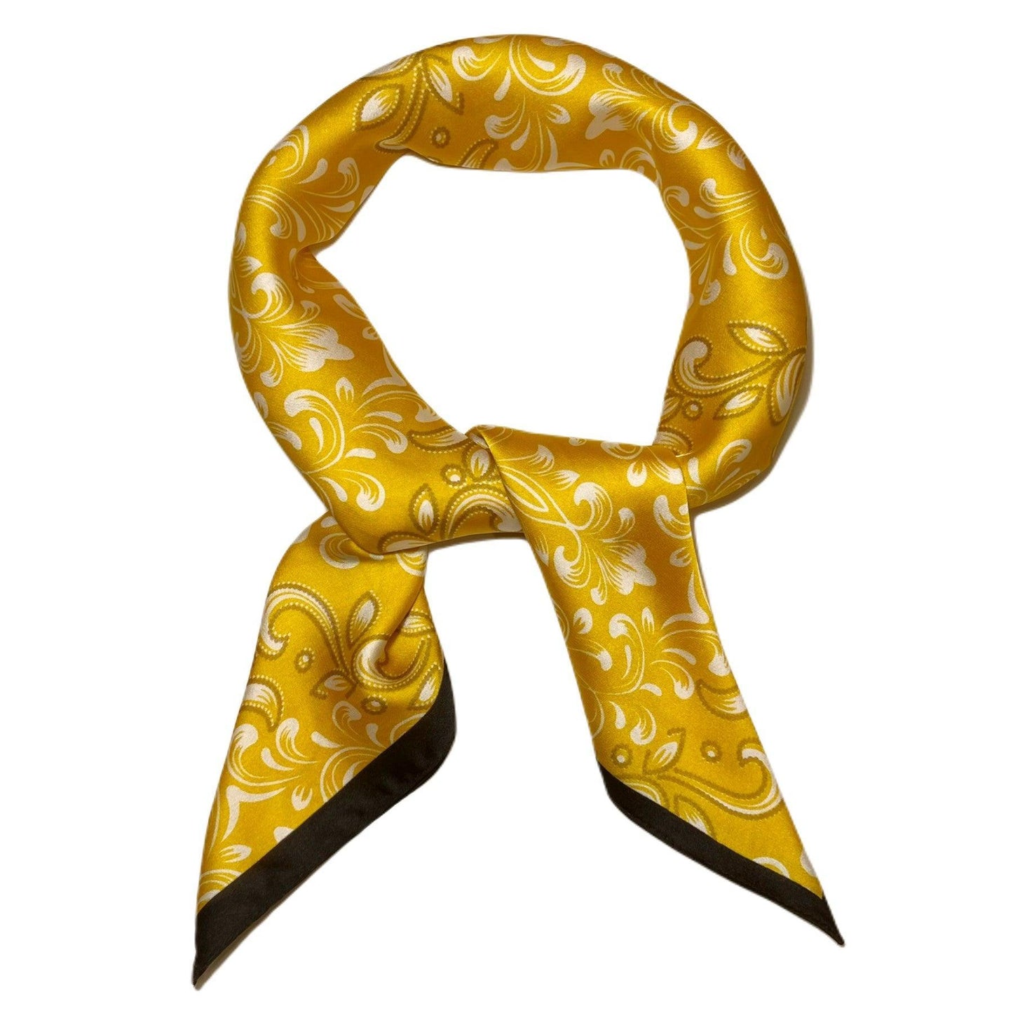 Printed square satin silk scarf 70 x 70 cm
