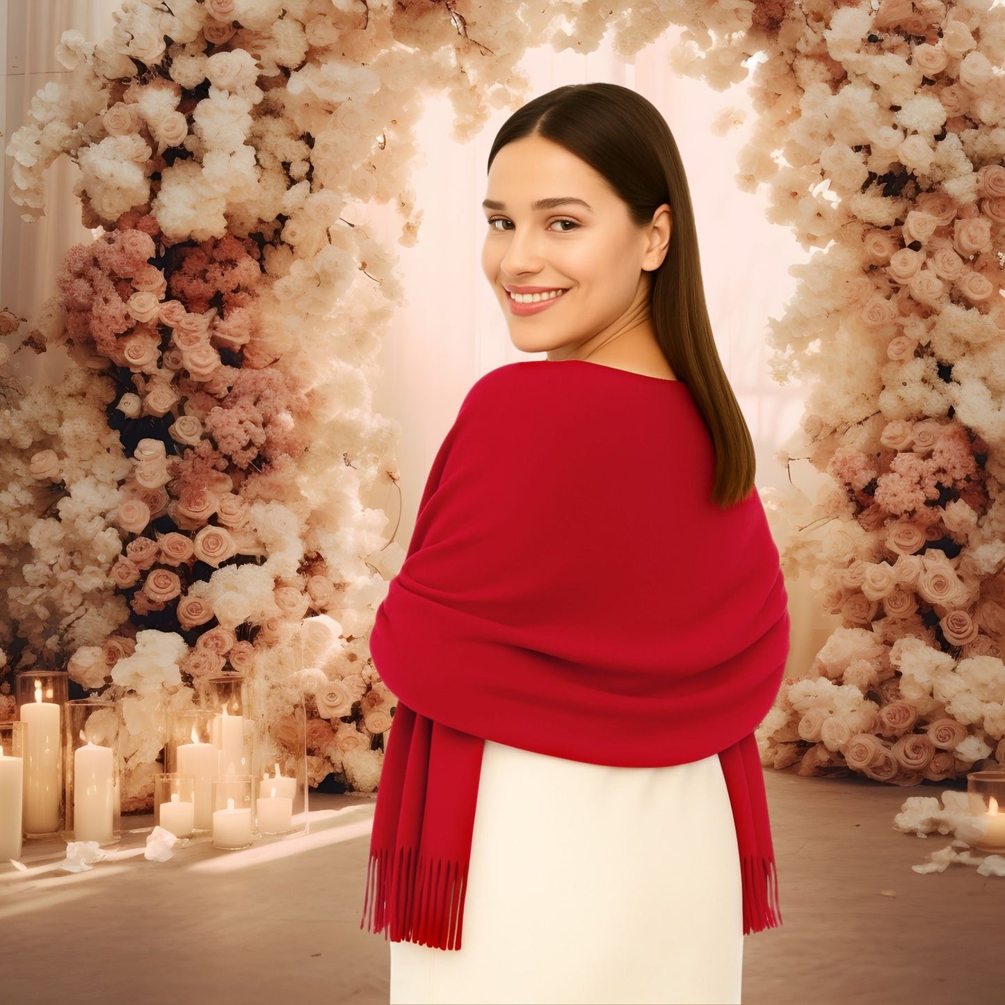 Cashmere feel Scarves Plain Scarf for Women & Men Thick Pashmina Shawl