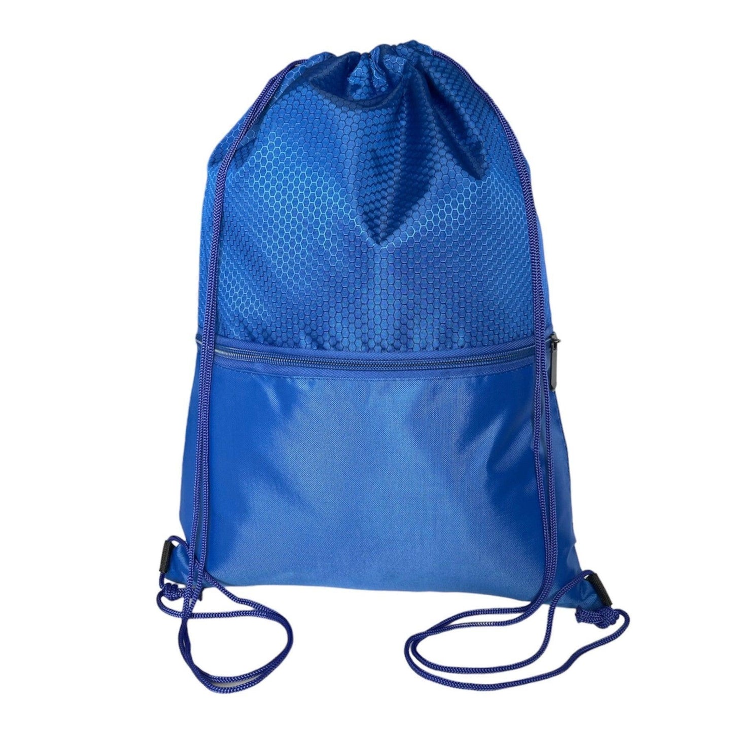 Drawstring bag with front zip pocket gym school bag