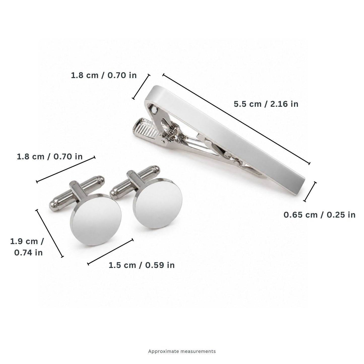 Cufflinks and Tie Clip Set for Men Wedding Business and Formal Shirt Accessories with Gift Box and Storage Pouch