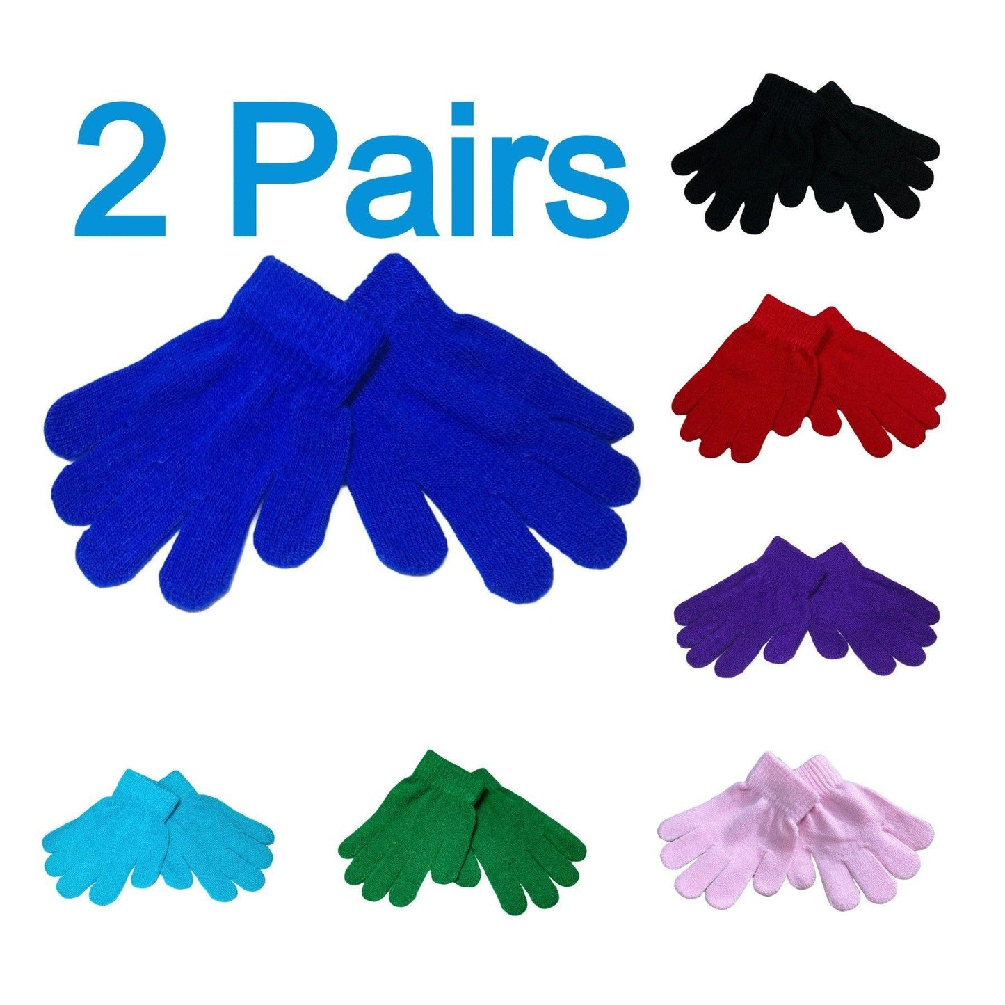 2 Pairs Kids gloves age 3 - 7