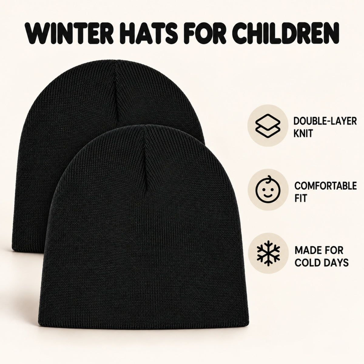 Kids beanie hats 2 pack