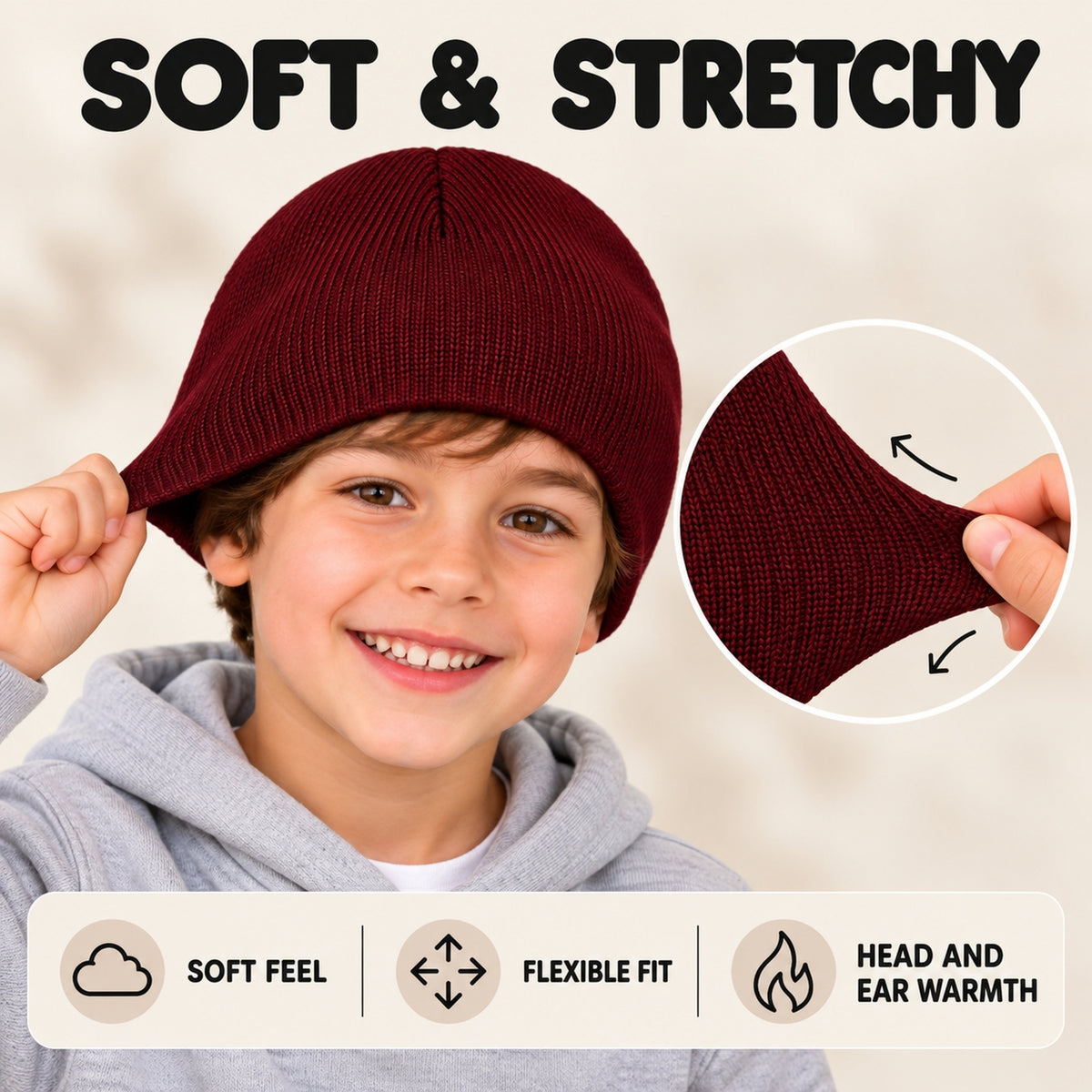 Kids beanie hats 2 pack