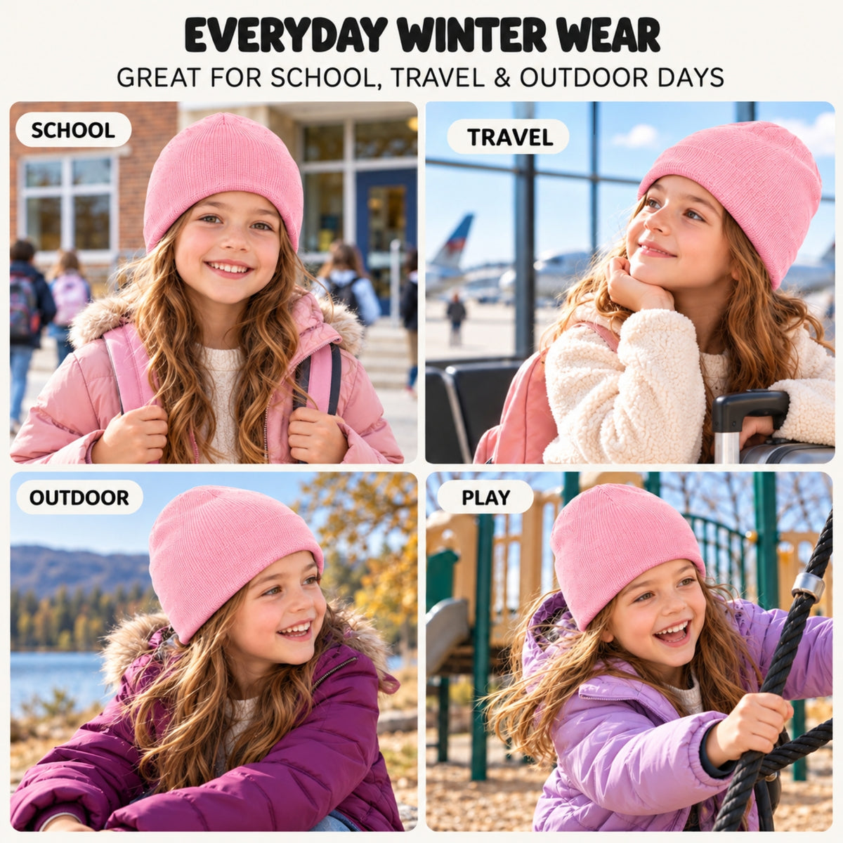 Kids beanie hats 2 pack