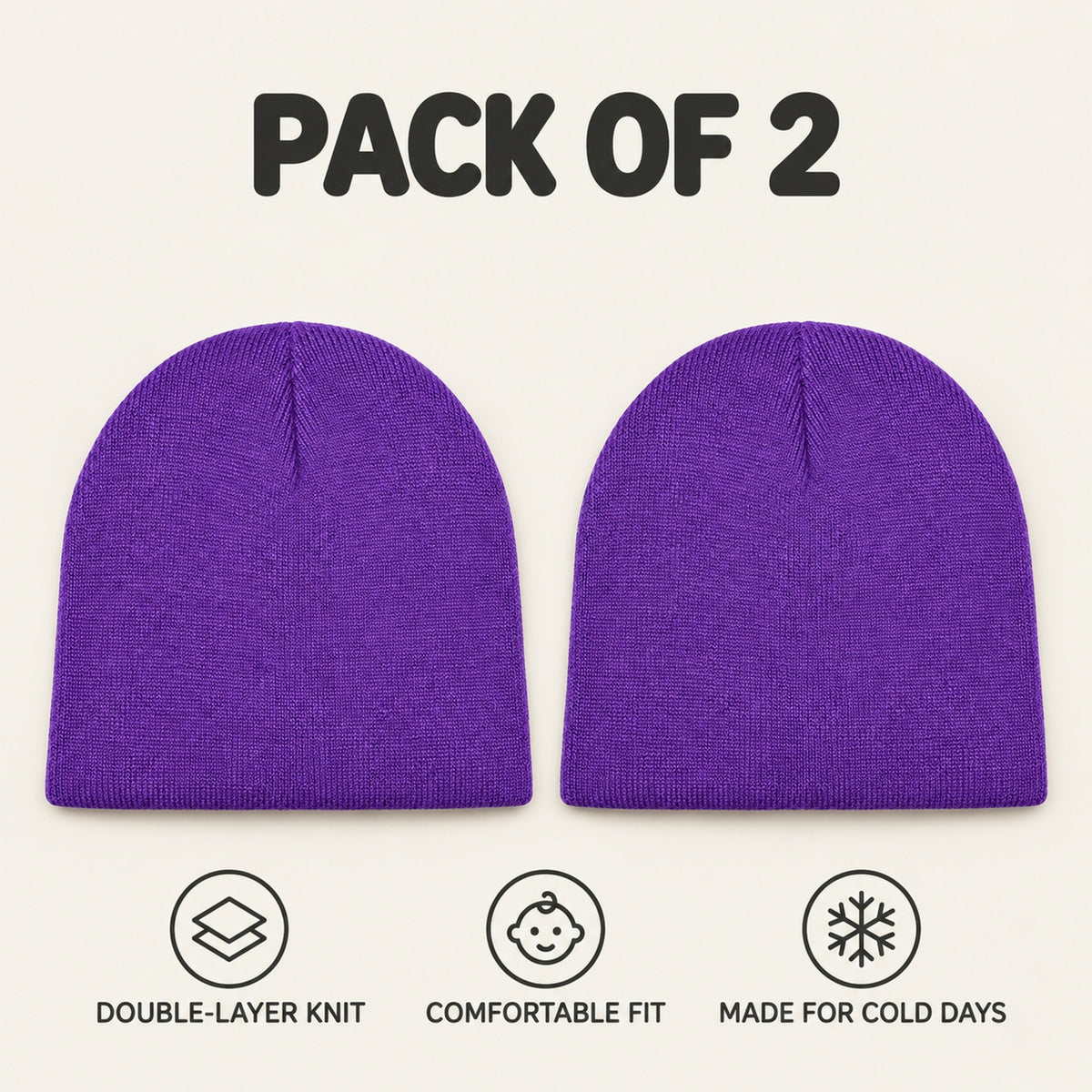 Kids beanie hats 2 pack