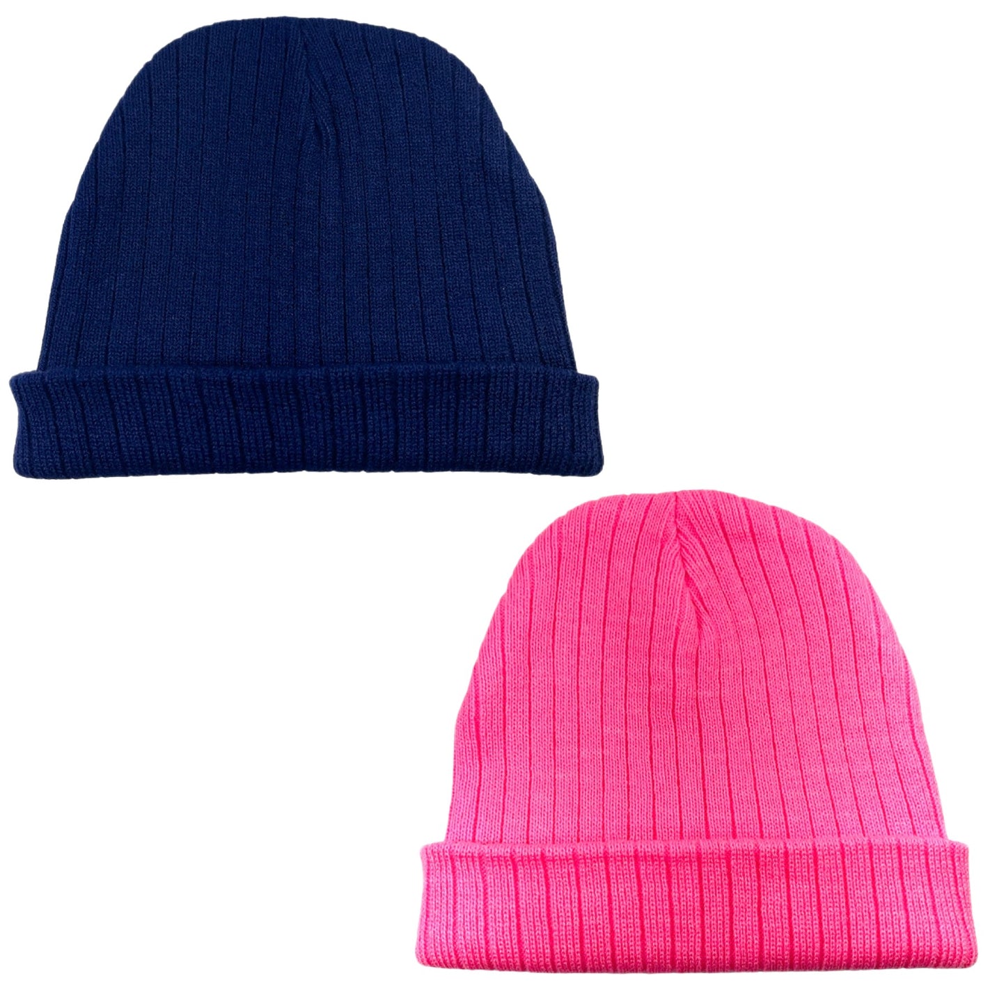 Kids stripe pattern beanie hats Pack of 2