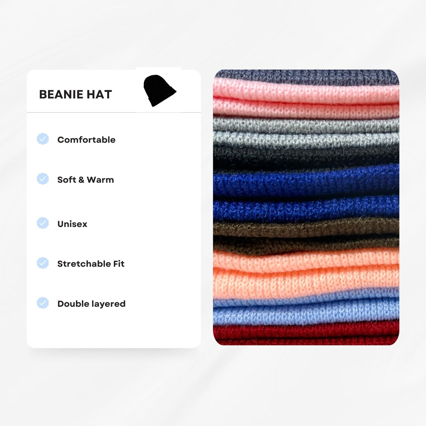 Adult beanie hats Pack of 2