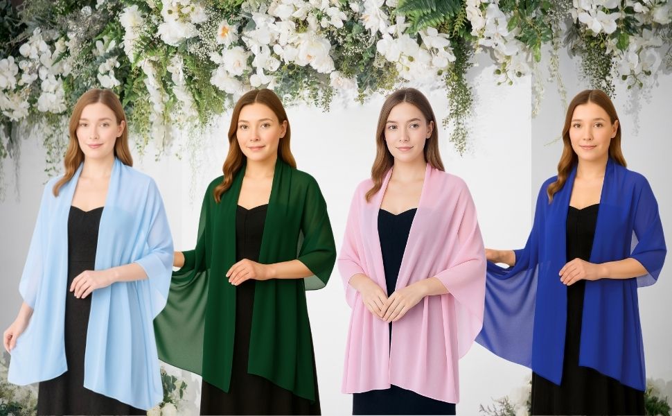 Chiffon shawl for women 185x70cm