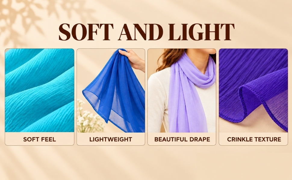 Crepe chiffon scarf 150 x47 cm