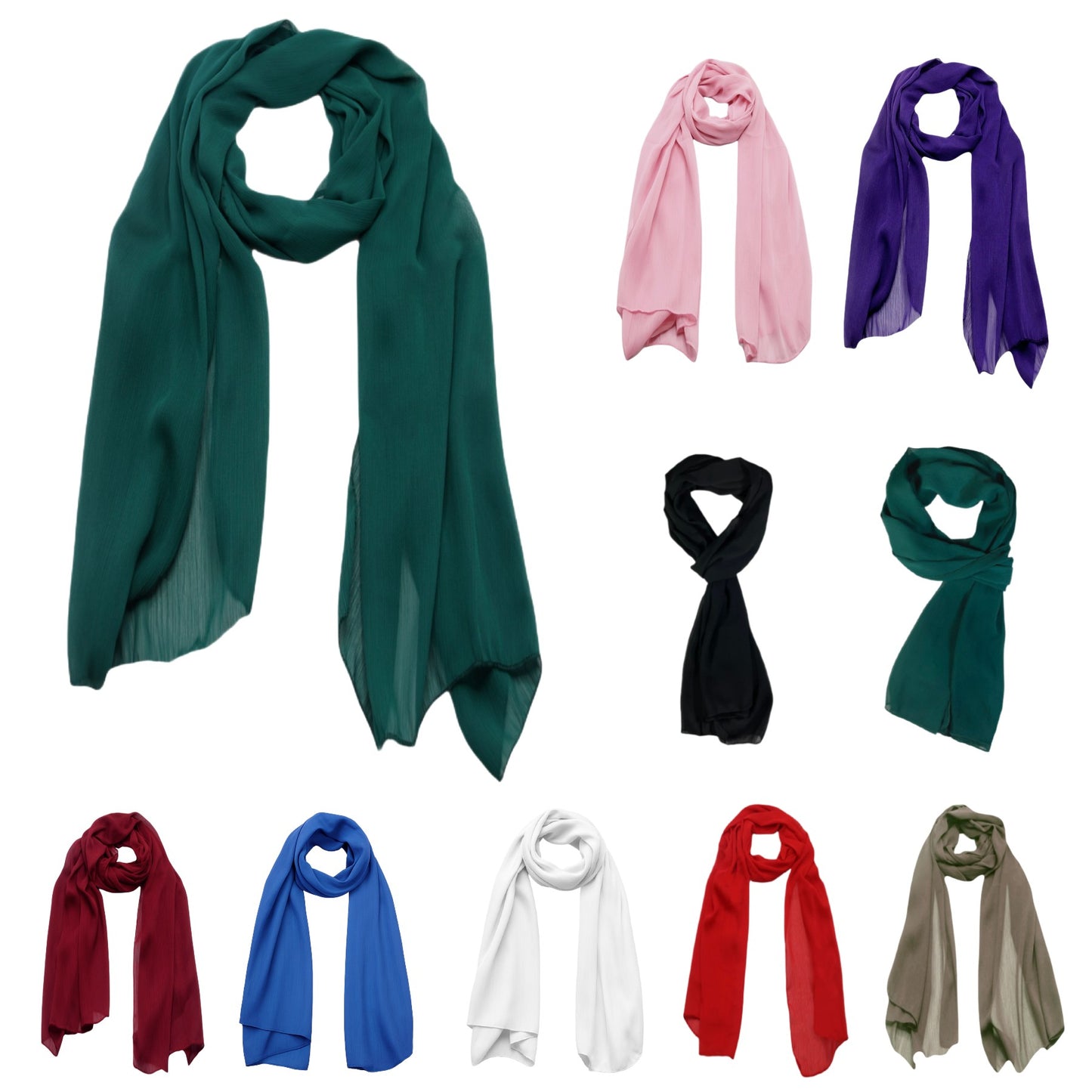 Crepe chiffon scarf 180 x 70 cm