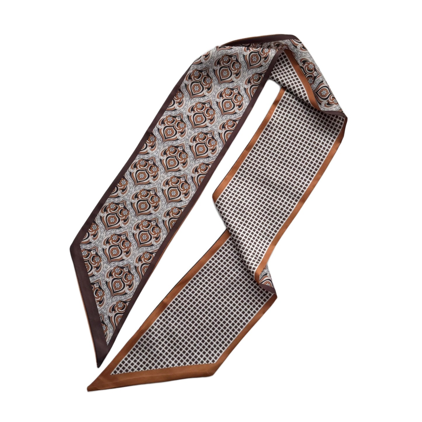Narrow scarf printed satin silky scarf 148 x 13 cm