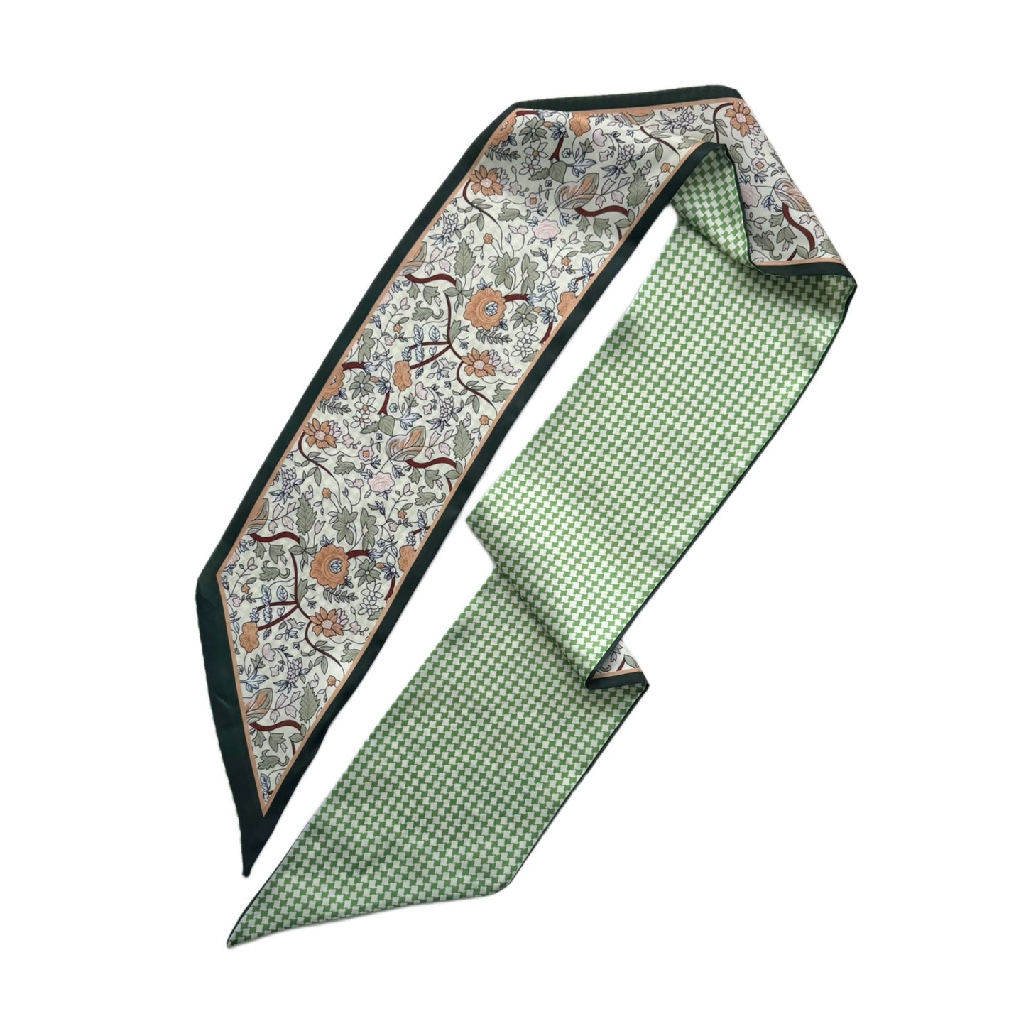 Narrow scarf printed satin silky scarf 148 x 13 cm