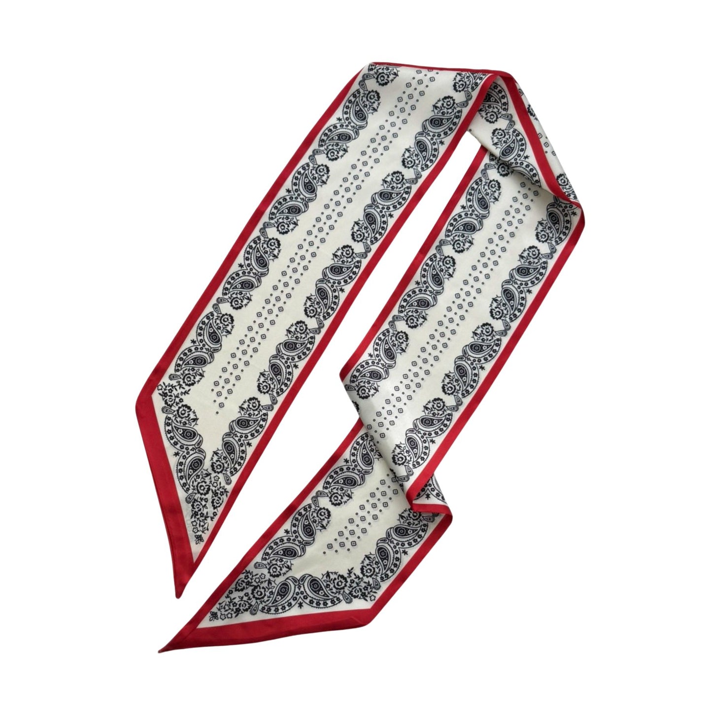 Narrow scarf printed satin silky scarf 148 x 13 cm