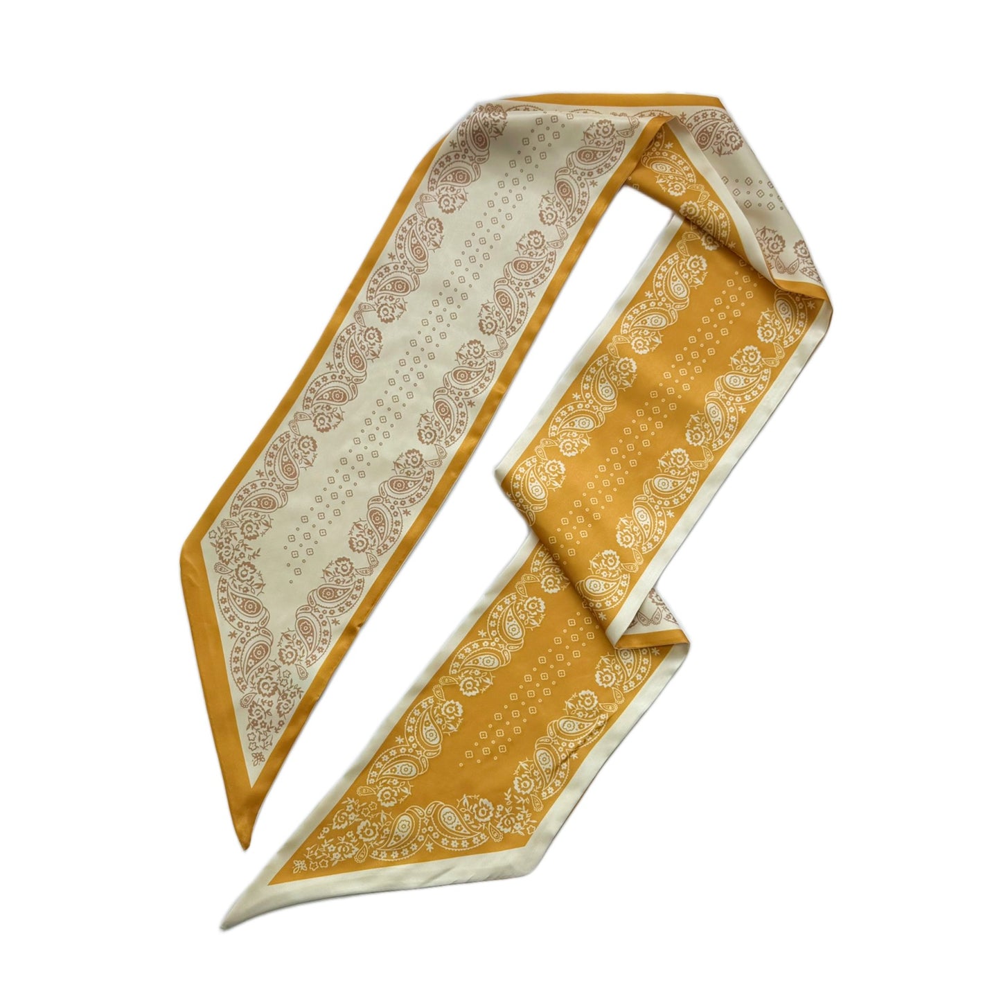 Narrow scarf printed satin silky scarf 148 x 13 cm