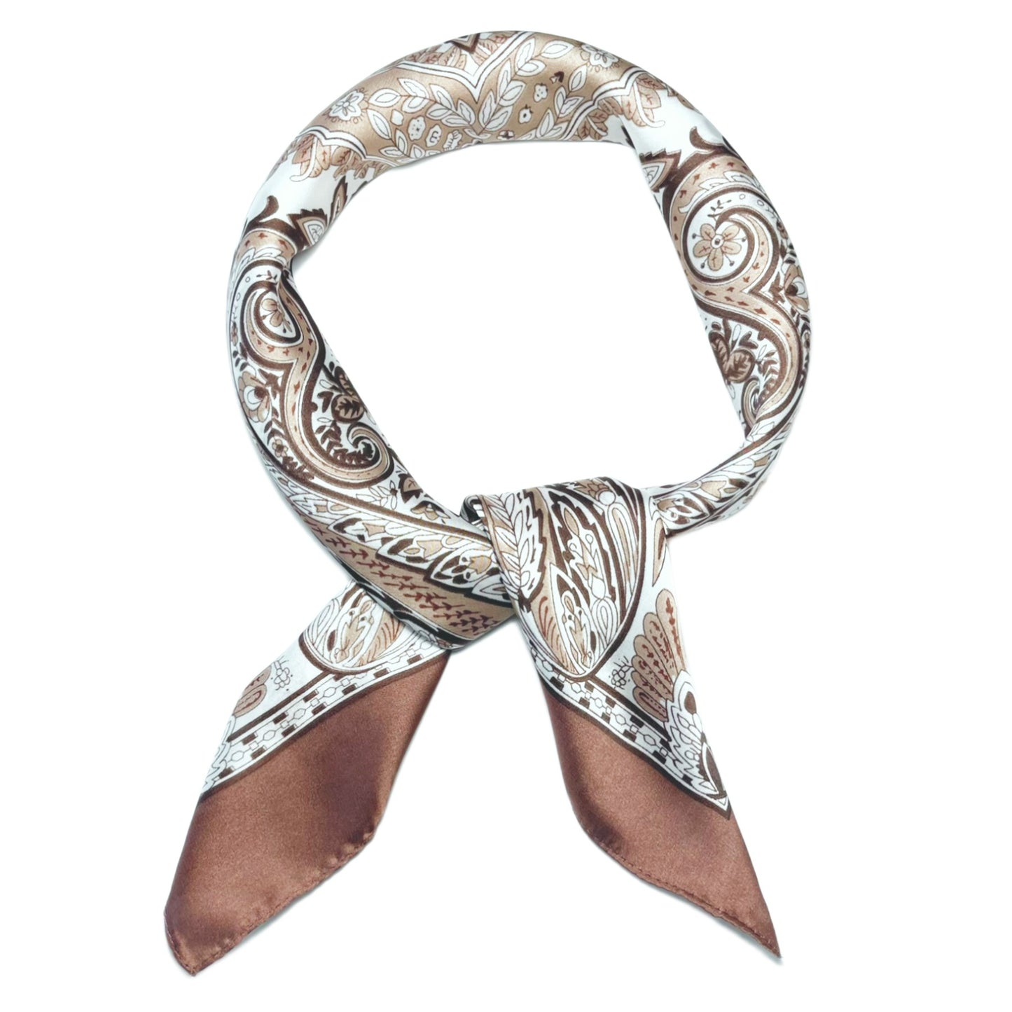 Printed square satin silk scarf 70 x 70 cm