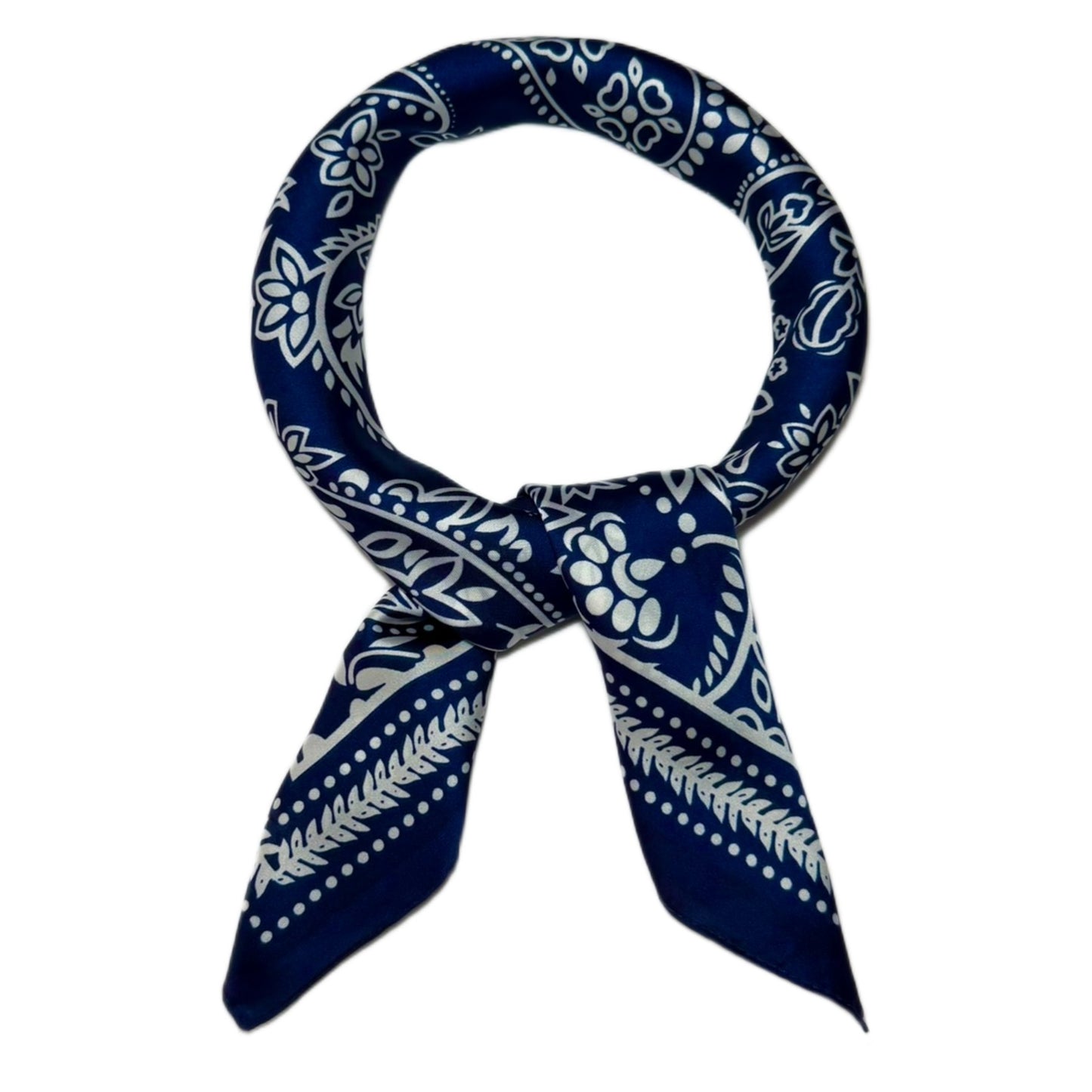 Paisley Print square satin silk scarf 70x70 cm