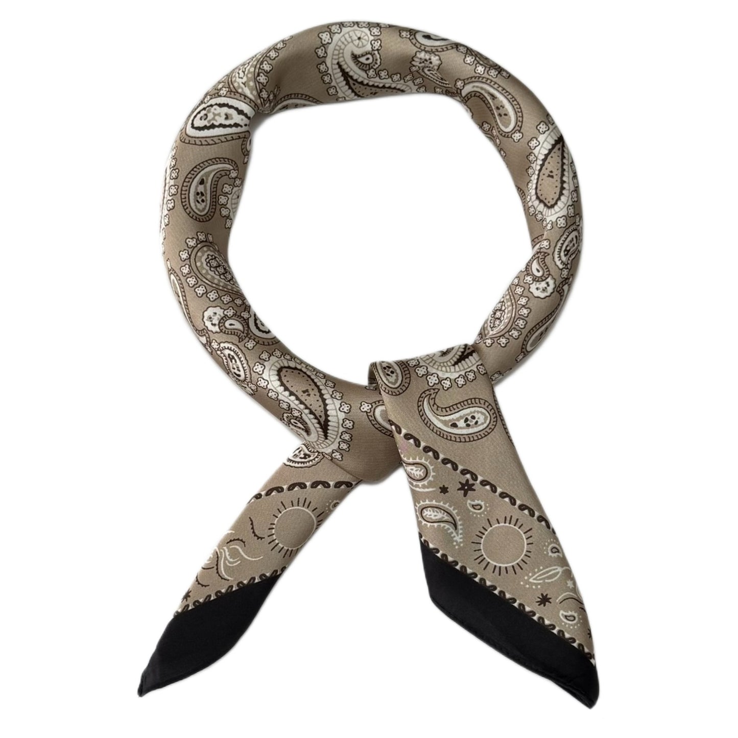 Paisley Print square satin silk scarf 70x70 cm