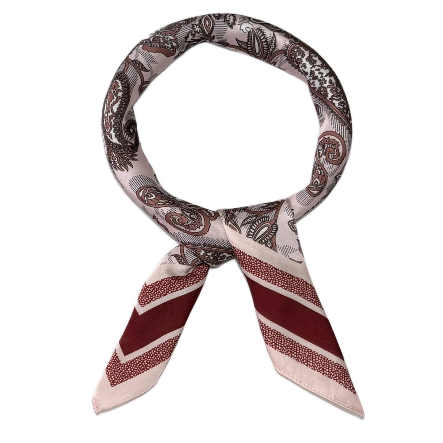Paisley Print square satin silk scarf 70x70 cm