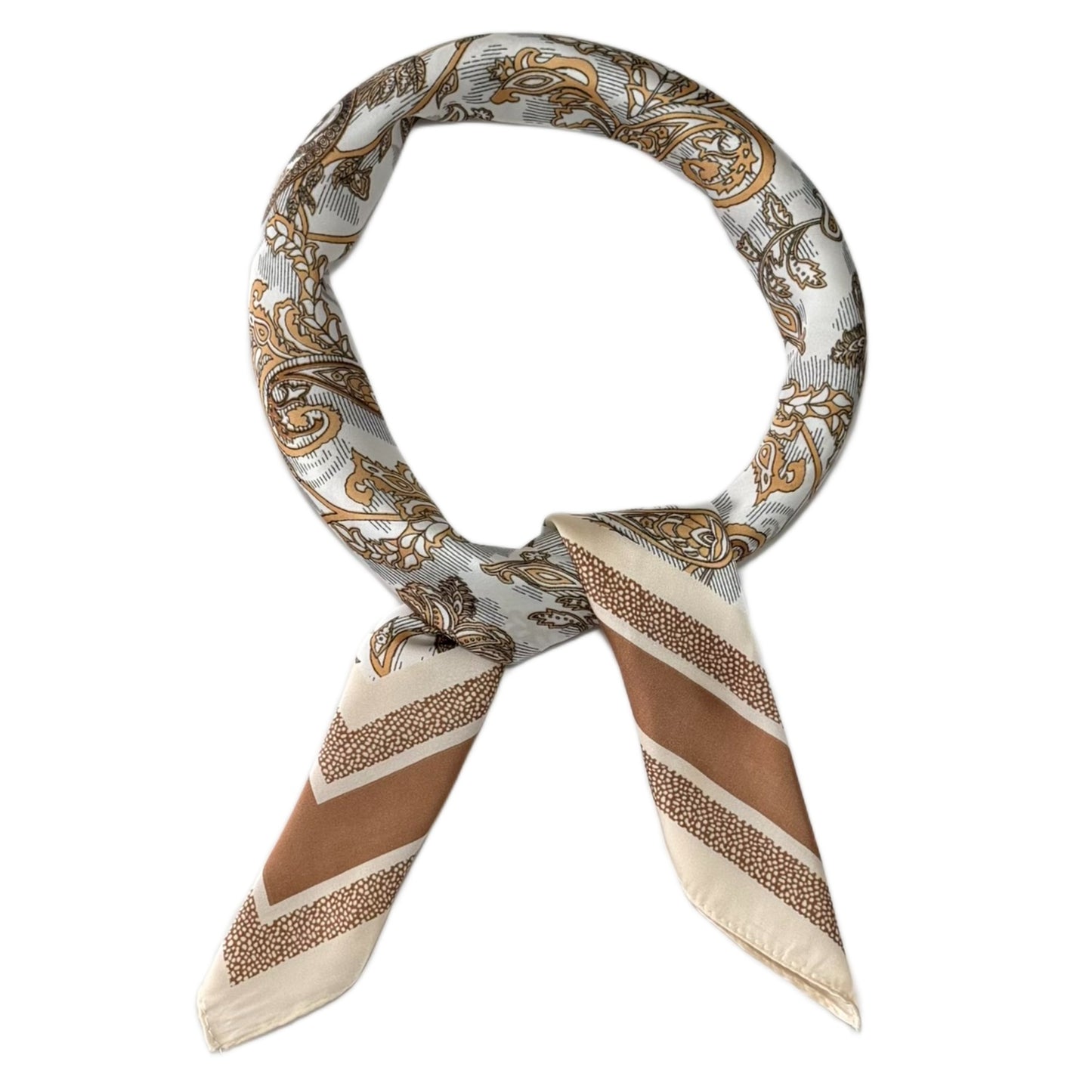 Paisley Print square satin silk scarf 70x70 cm