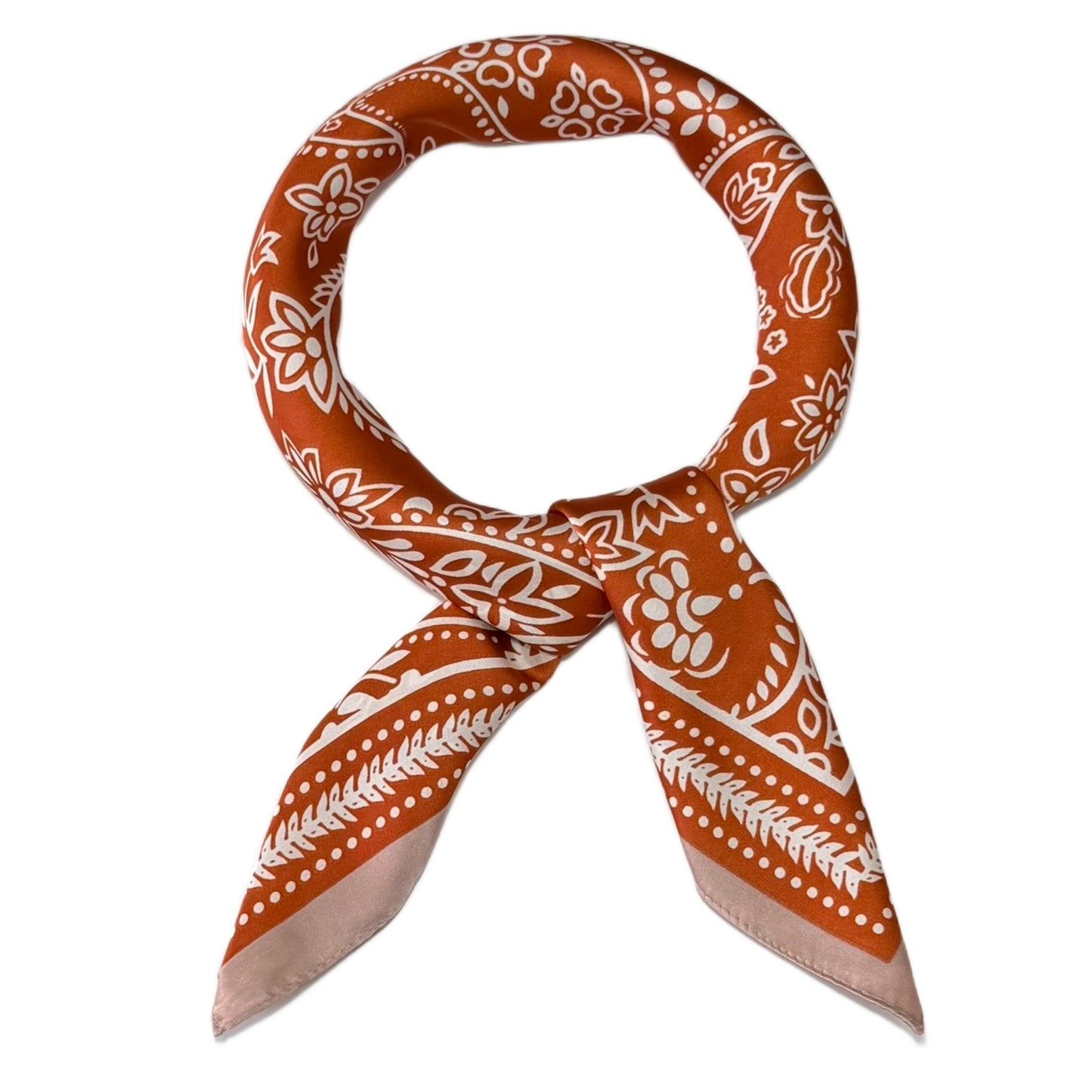 Paisley Print square satin silk scarf 70x70 cm