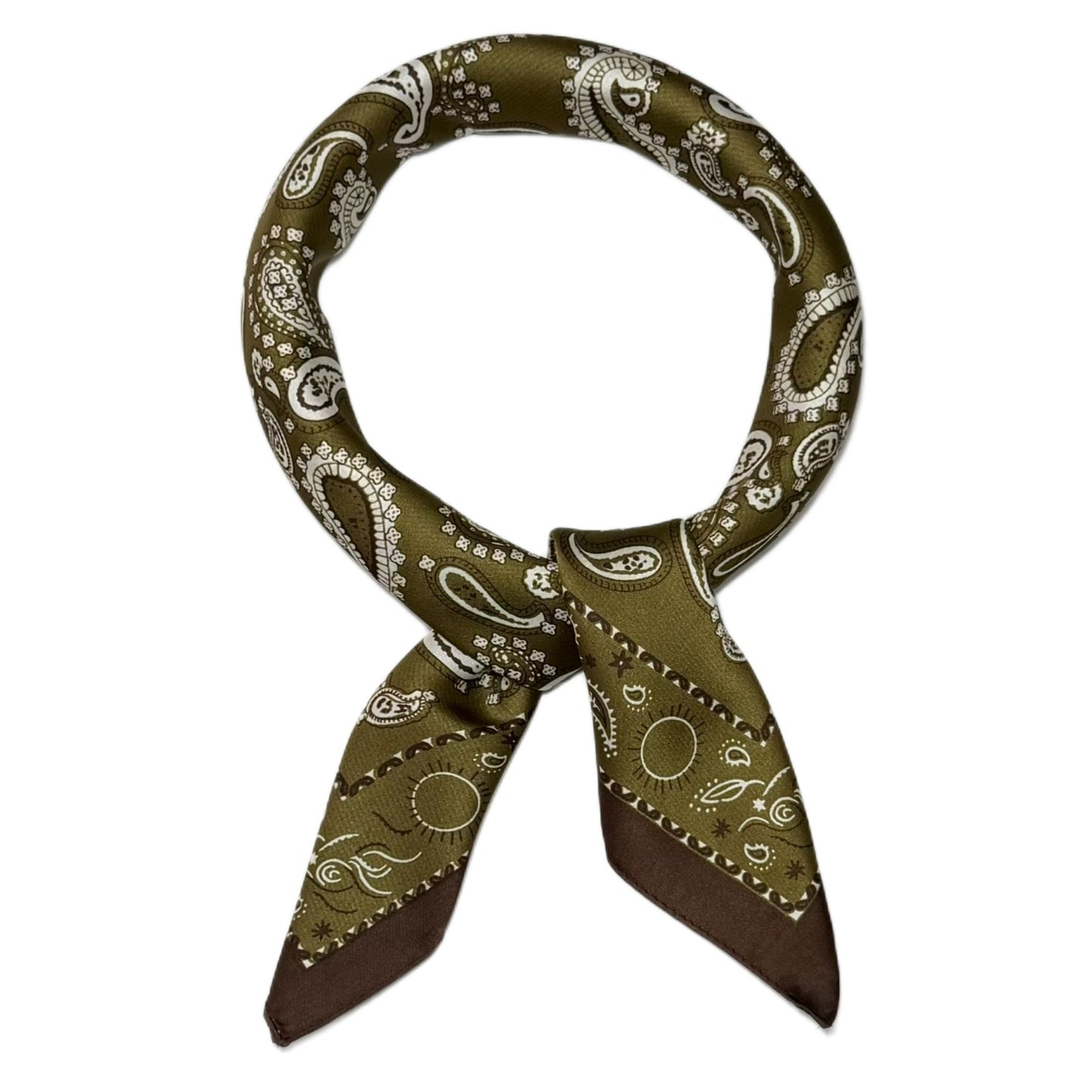 Paisley Print square satin silk scarf 70x70 cm