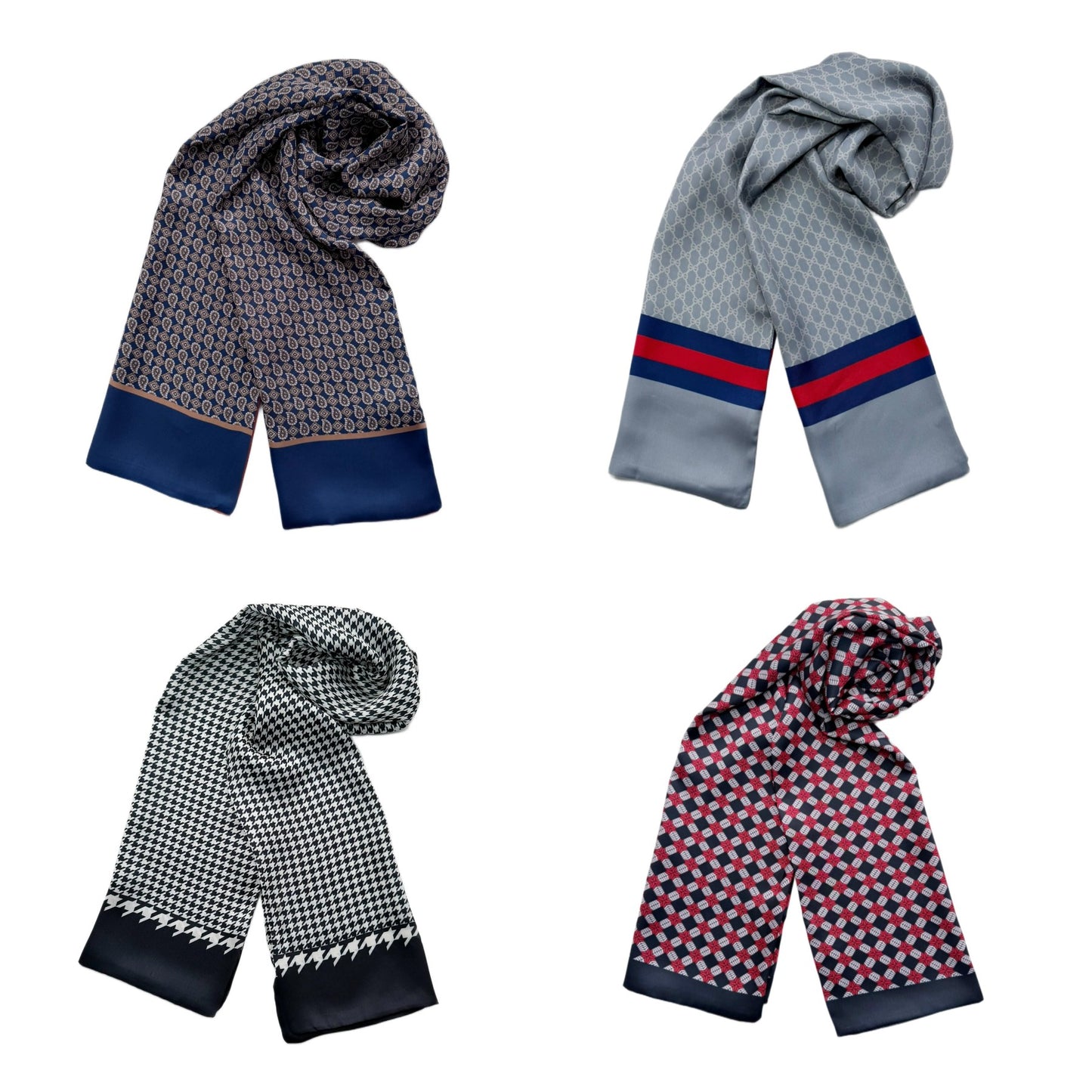 Mens Satin Silk Scarf Charmeuse Style