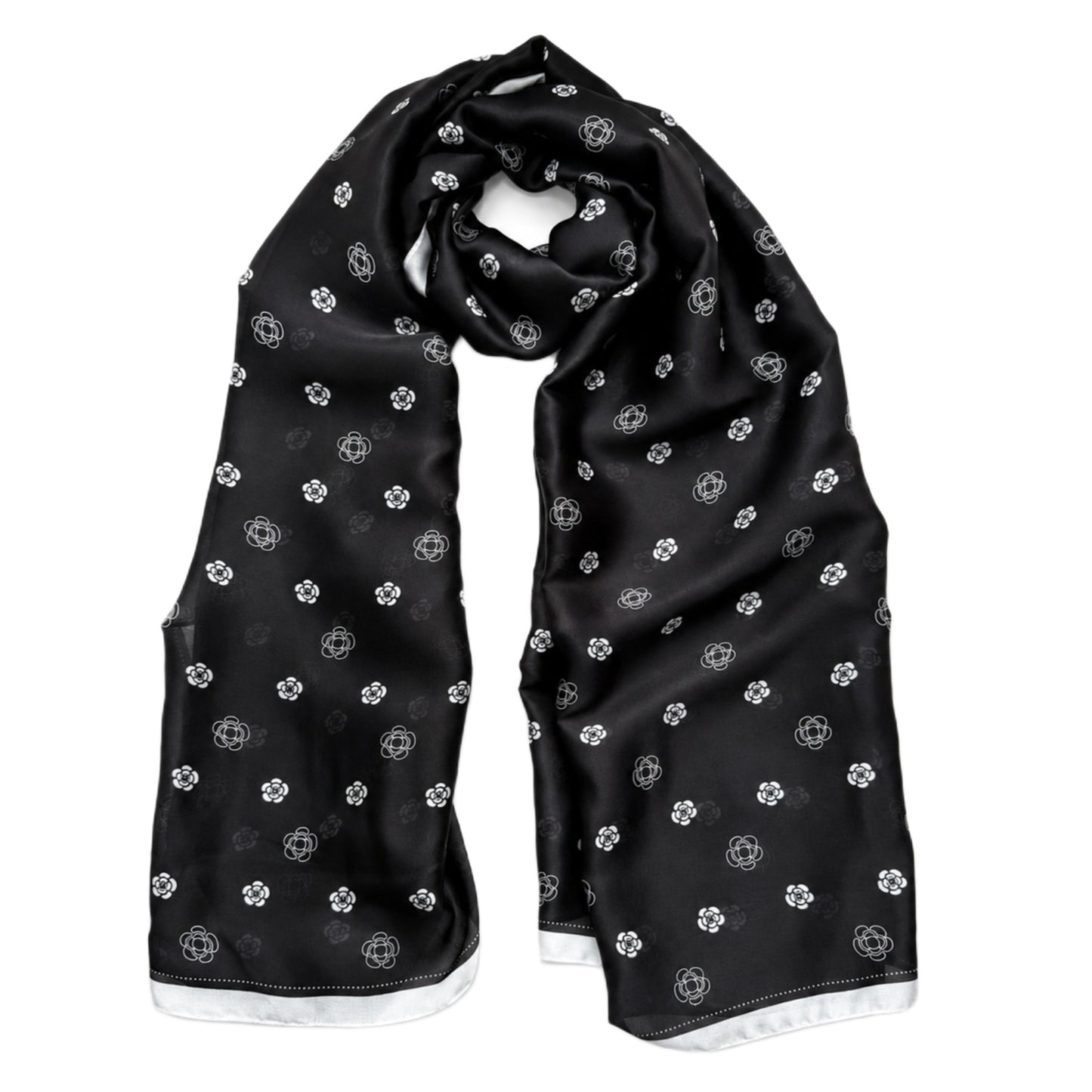 Satin Silk Scarf for Women Printed Silky Neck Scarf 180x90 cm