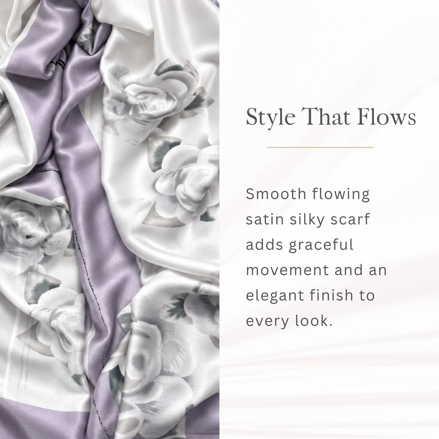 Satin Silk Scarf for Women Printed Silky Neck Scarf 180x90 cm