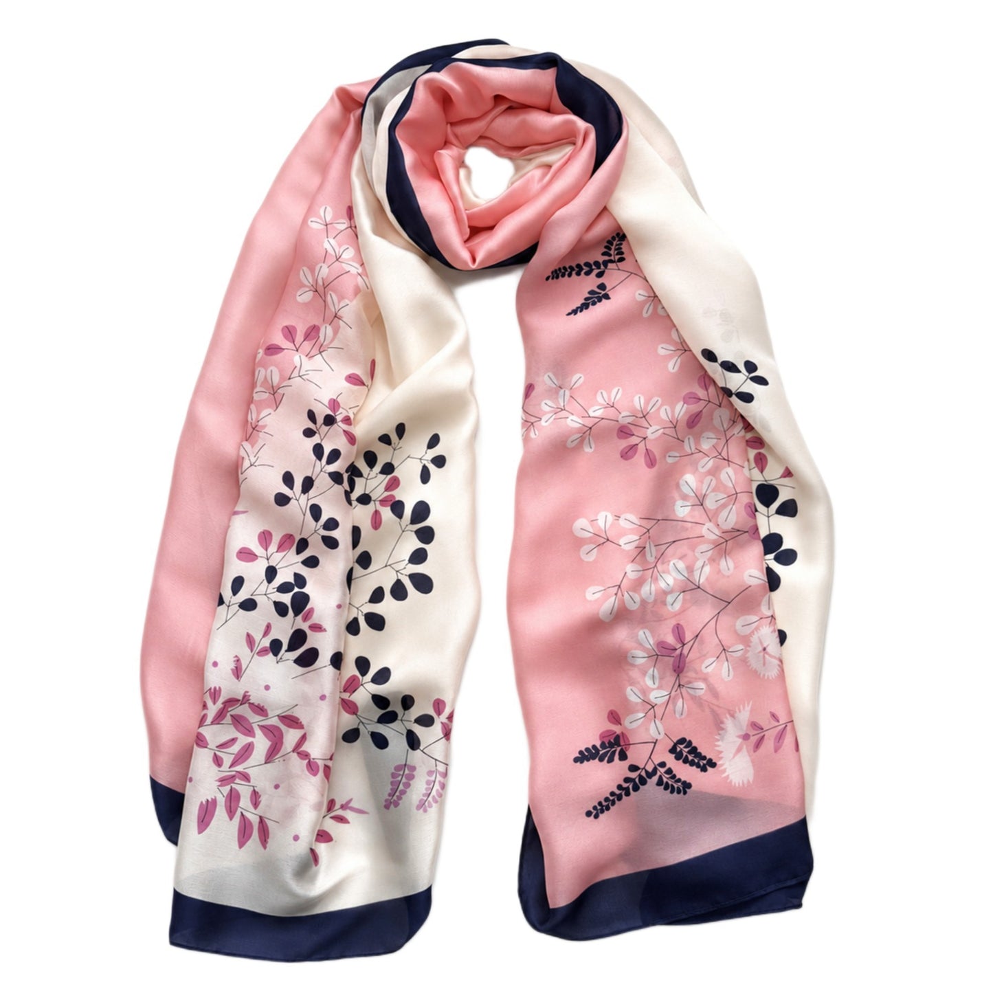 Satin Silk Scarf for Women Printed Silky Neck Scarf 180x90 cm