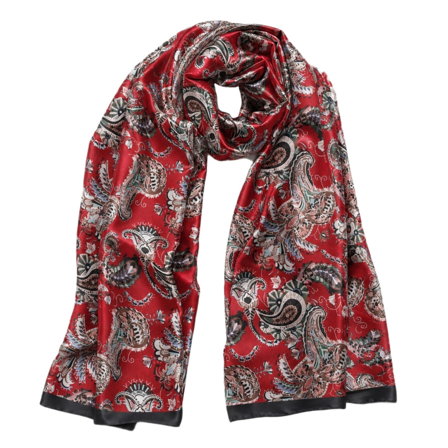 Satin Silk Scarf for Women Printed Silky Neck Scarf 180x90 cm