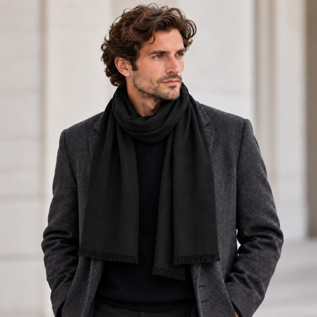 Soft Plain Winter Scarf for Women and Men Warm Neckwear