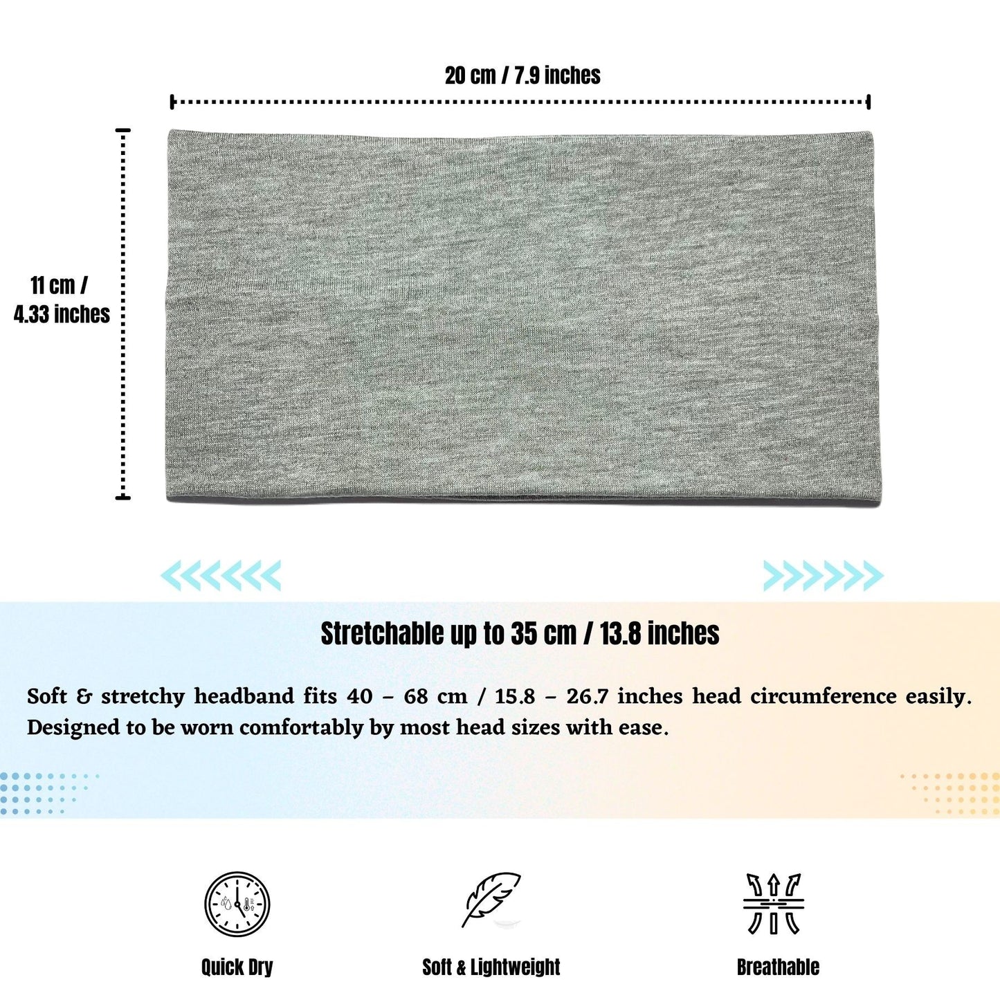 11 cm extra wide headband 2 Pack