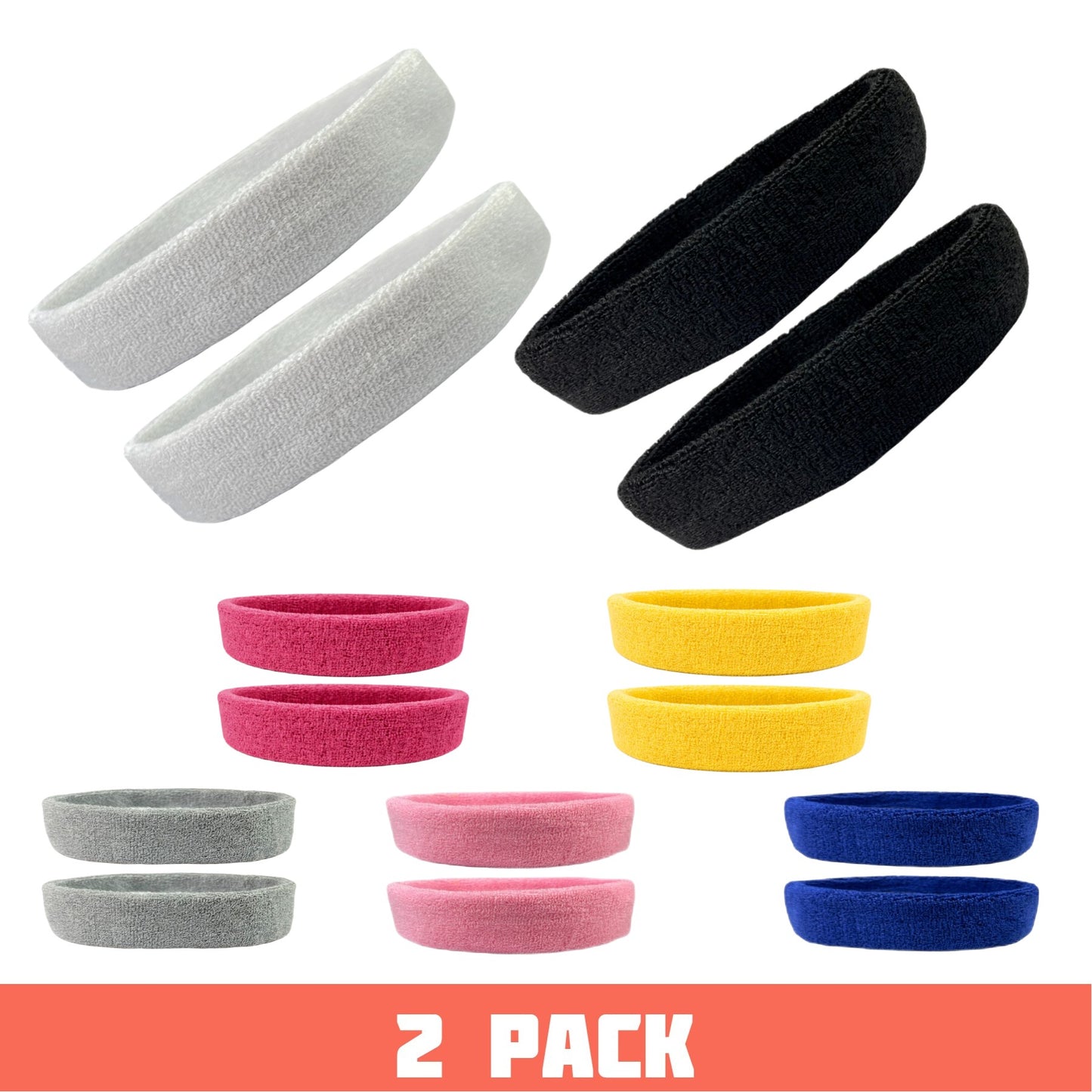2pack Sweat headbands 5x18 cm