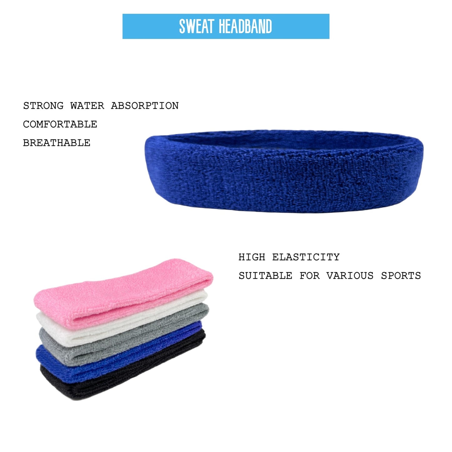 2pack Sweat headbands 5x18 cm