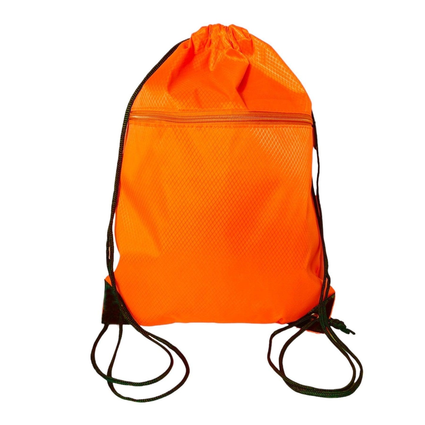 Drawstring bag with front zip pocket gym school bag