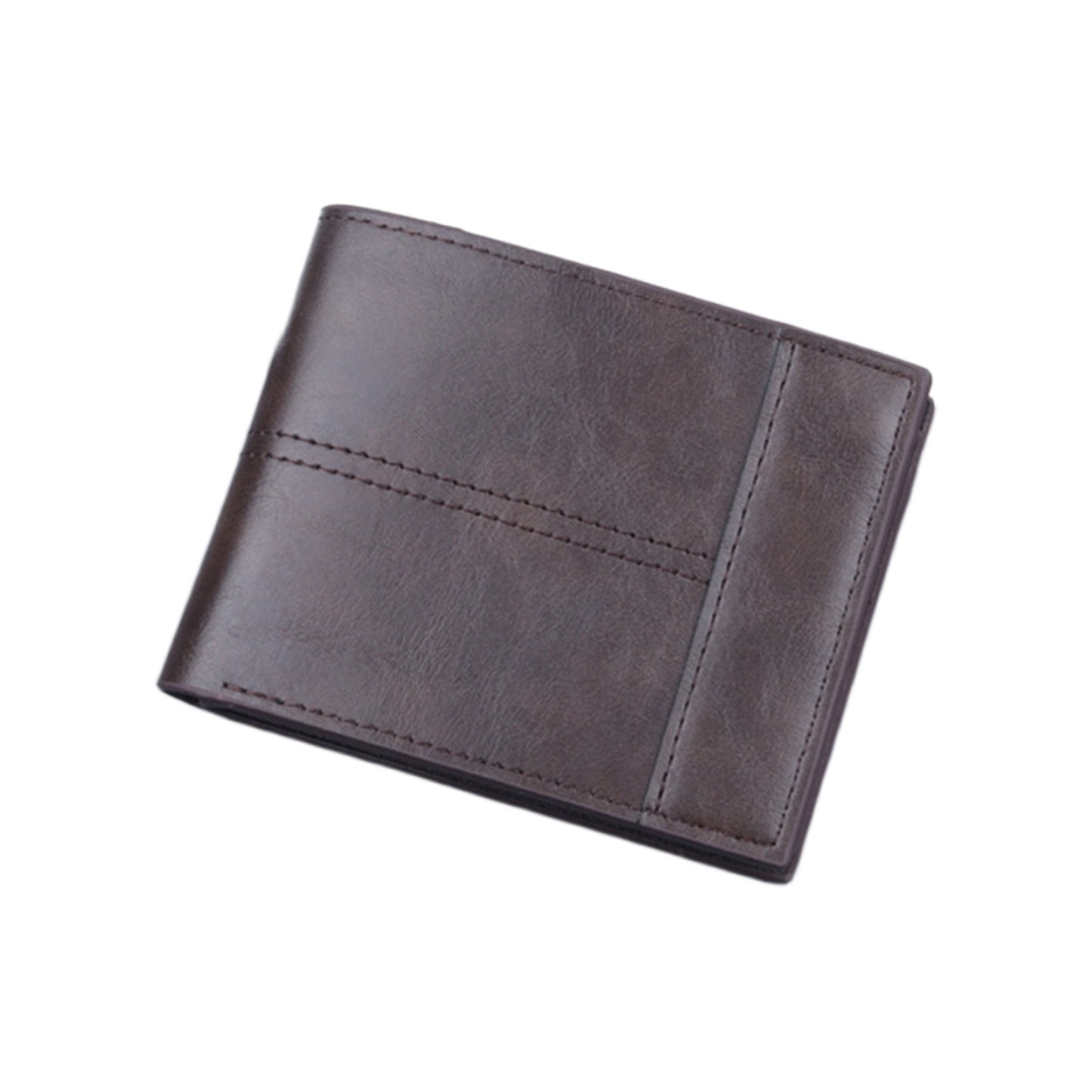 Mens Wallet Faux Leather Bifold Wallet with Zipped Coin Pocket & card slots