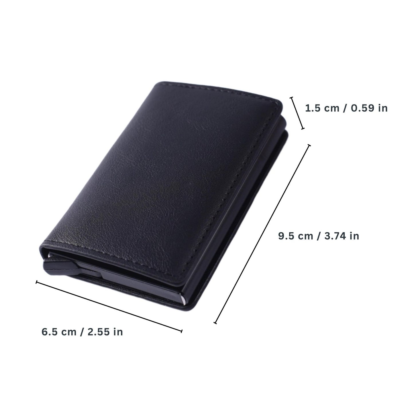 Mens Pop Up Wallet RFID Blocking Faux Leather Slim Card Holder