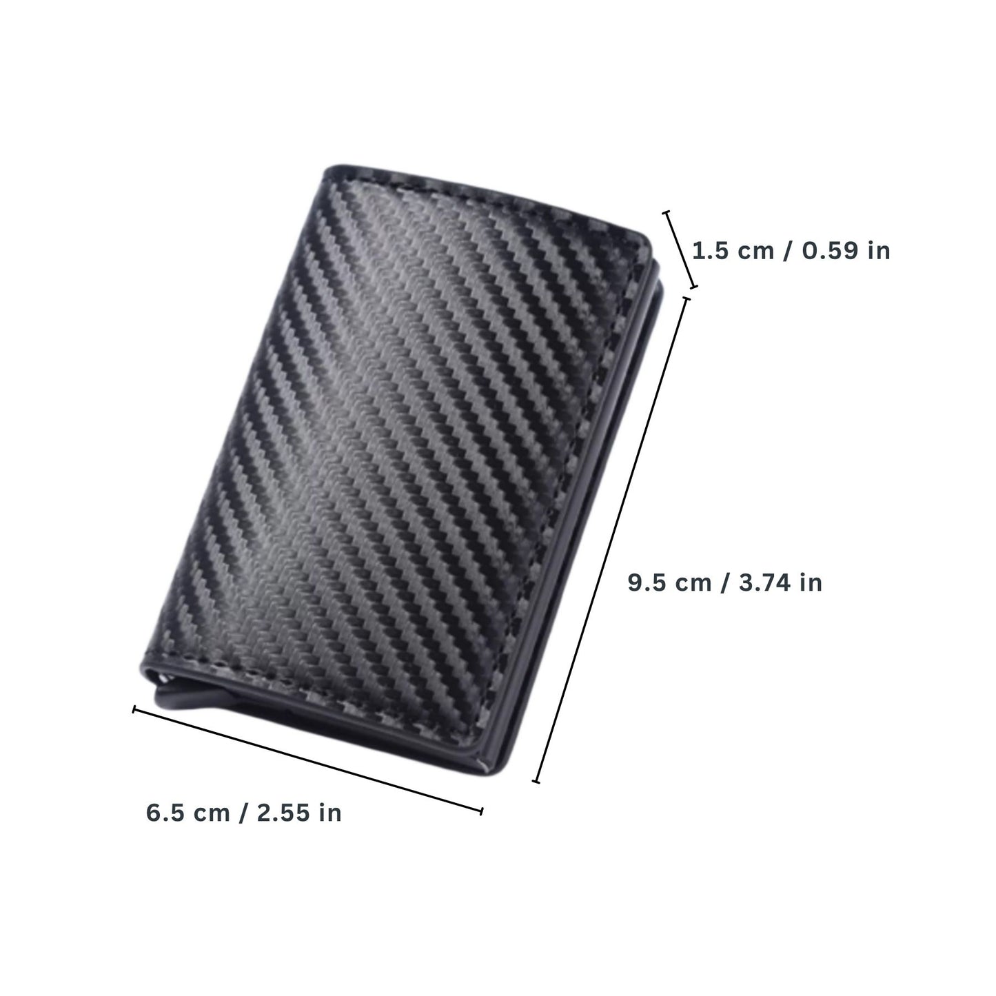 Mens Pop Up Wallet RFID Blocking Carbon Fibre Slim Card Holder
