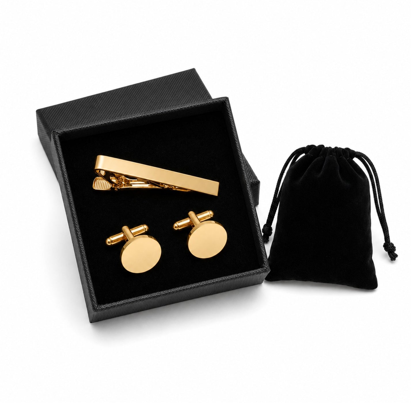 Cufflinks and Tie Clip Set for Men Wedding Business and Formal Shirt Accessories with Gift Box and Storage Pouch