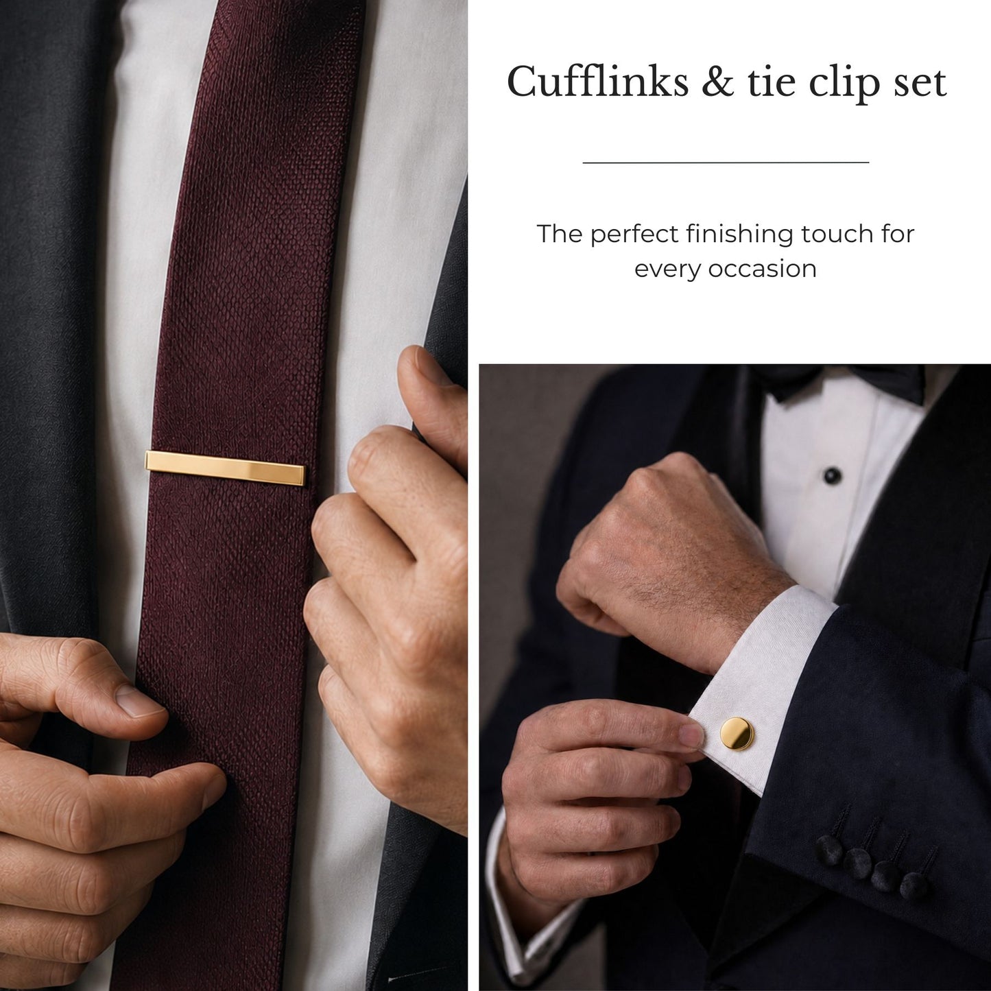 Cufflinks and Tie Clip Set for Men Wedding Business and Formal Shirt Accessories with Gift Box and Storage Pouch