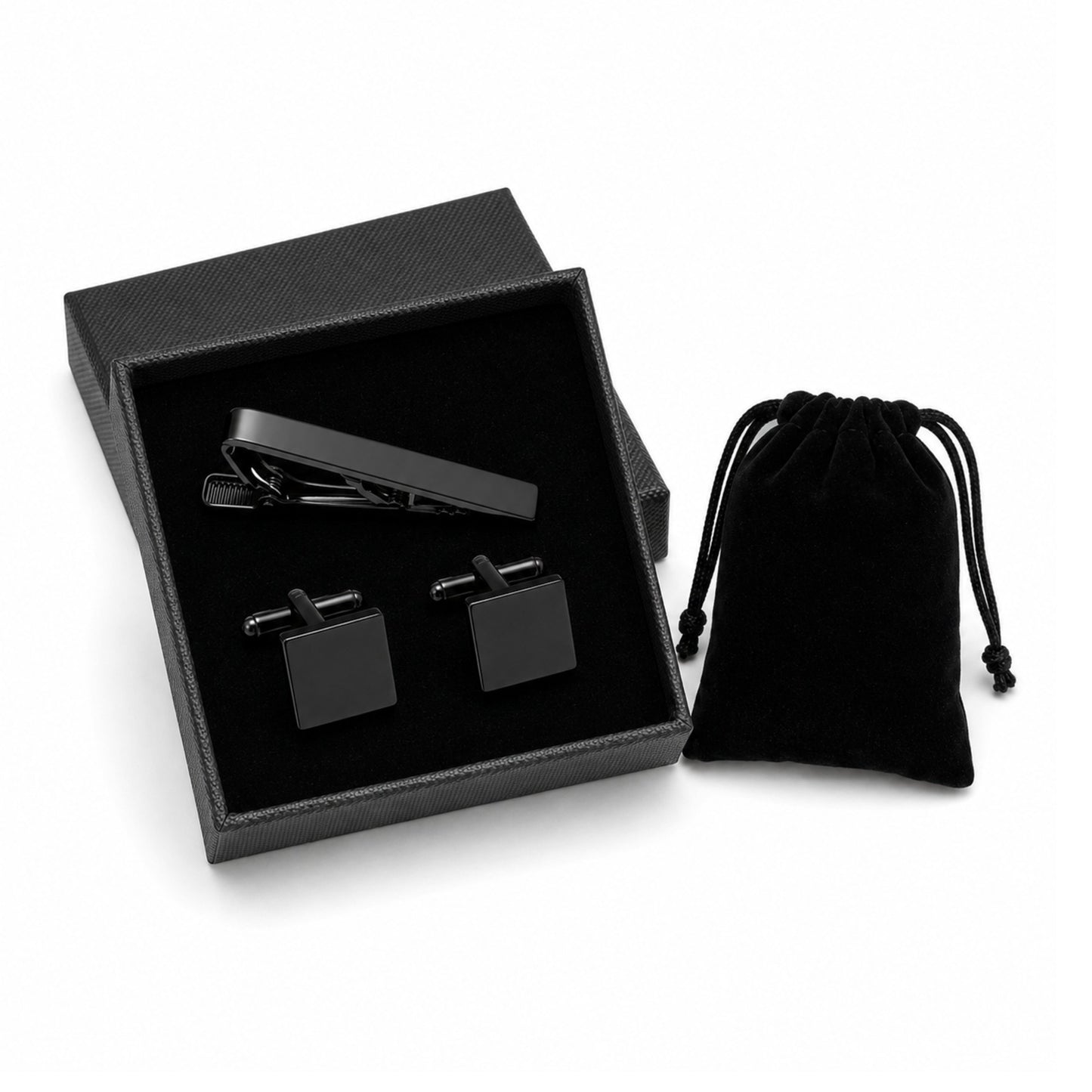 Cufflinks and Tie Clip Set for Men Wedding Business and Formal Shirt Accessories with Gift Box and Storage Pouch